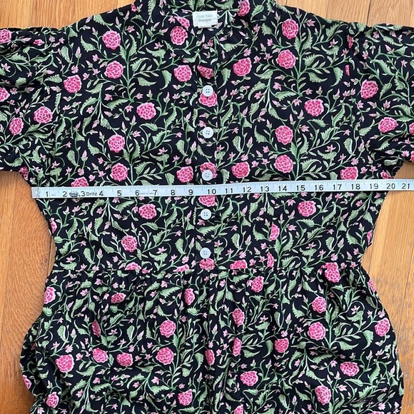 Little Tibet Boutique S / M 100% Cotton Tiered Skirt Puff Sleeve Maxi Dress - Picture 7 of 14